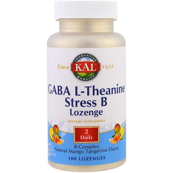 Амінокомплекс KAL GABA L-Theanine Stress B Lozenge 100 Lozenges Natural Mango Tangerine Flavor (CAL-27691)