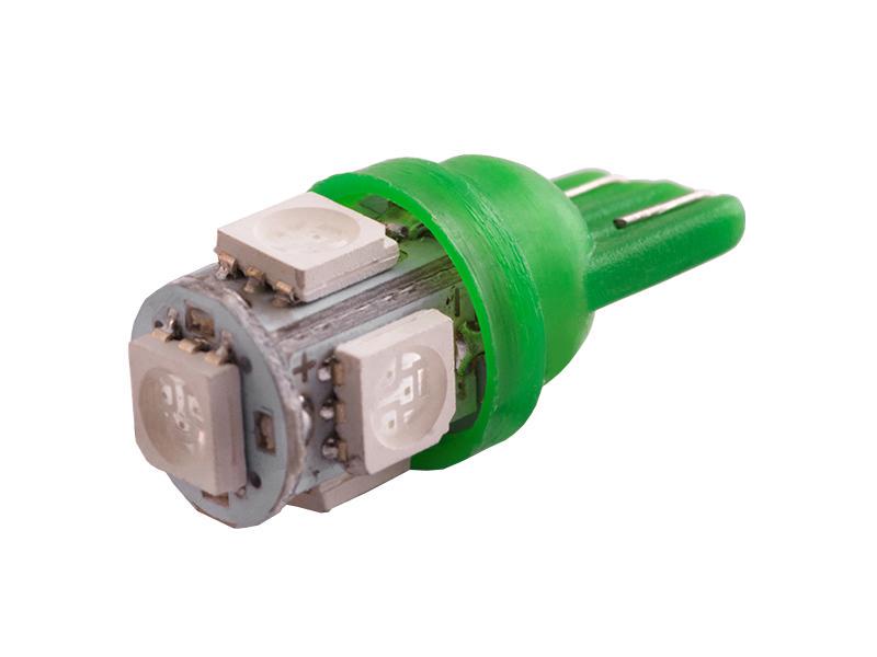 Автолампа светодиодная T10 W5W 24 В SMD5050-5led Зеленый (2108)