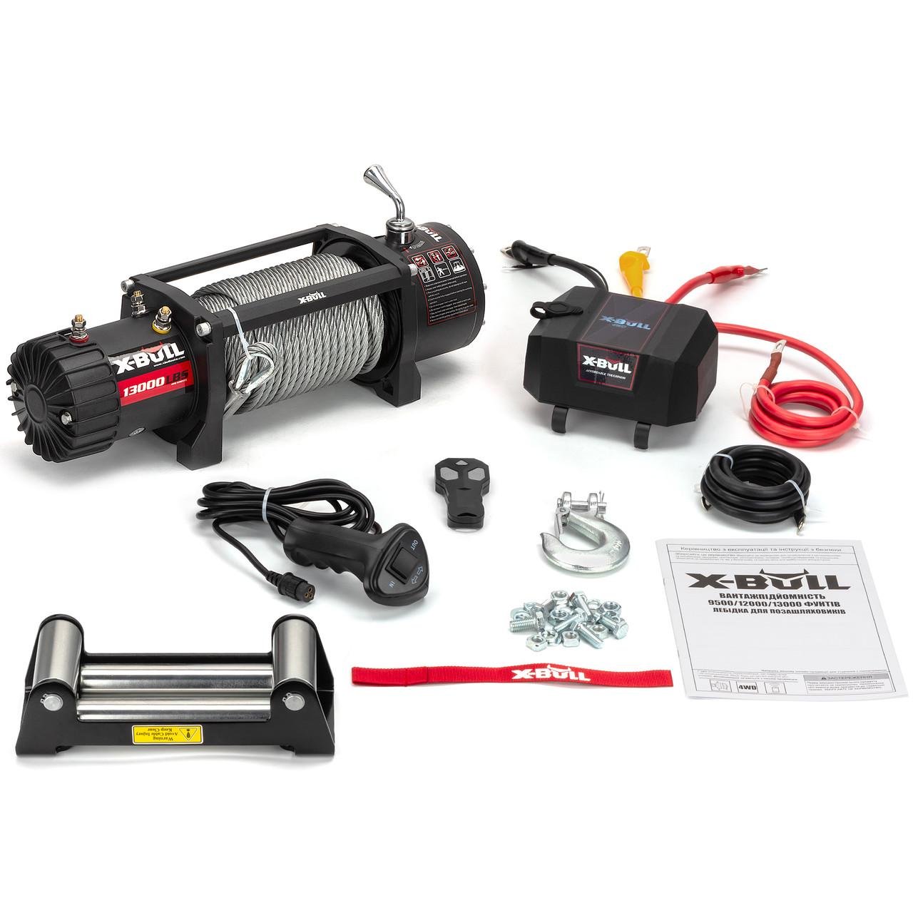 Лебедка автомобильная электрическая X-Bull со стальным тросом 13000Lbs - фото 3 Лебедка автомобильная электрическая X-Bull со стальным тросом 13000Lbs - фото 3