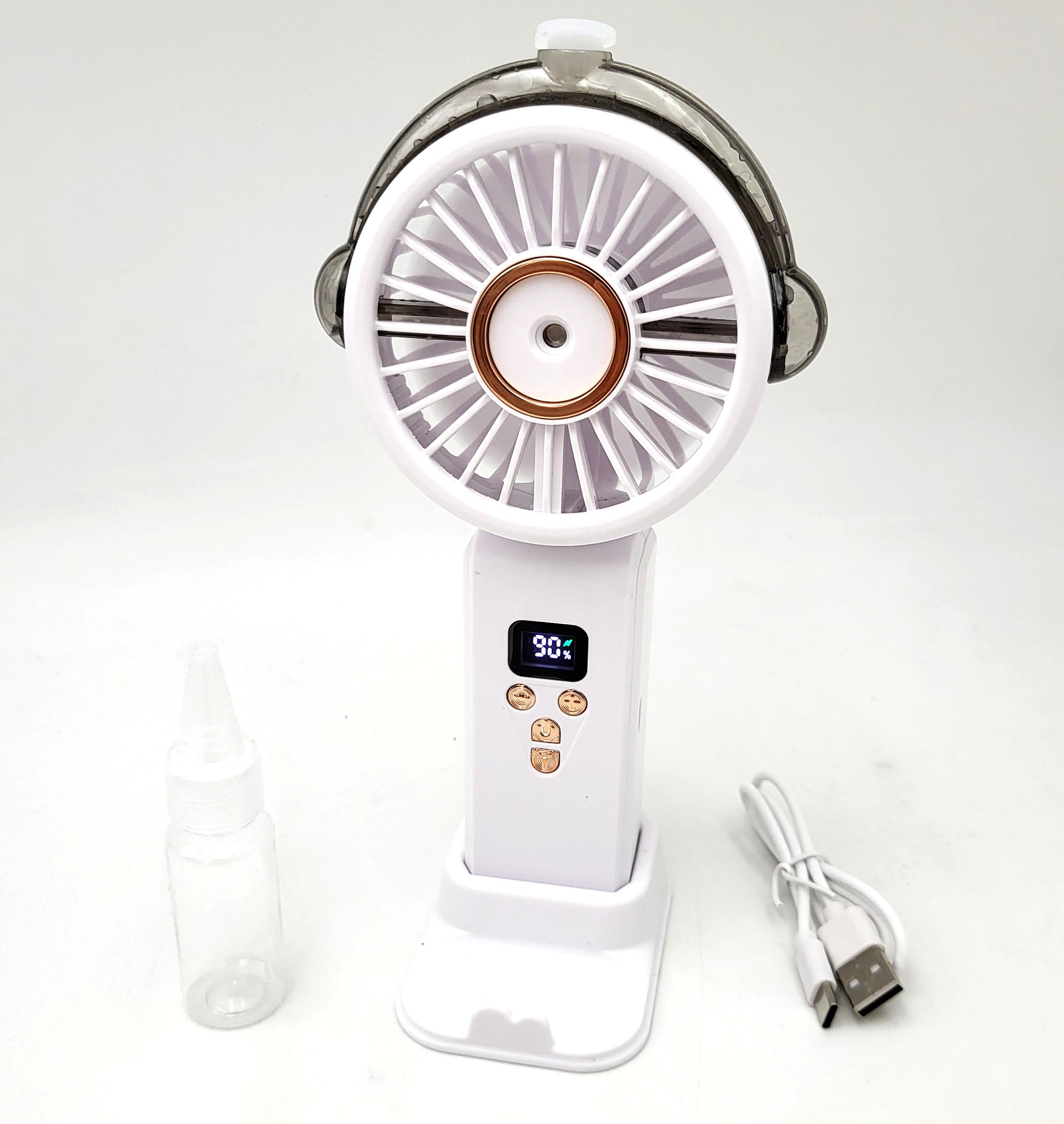 Вентилятор аккумуляторный Handy Mini Fan с LED индикацией мини с ручкой USB 10 см Белый