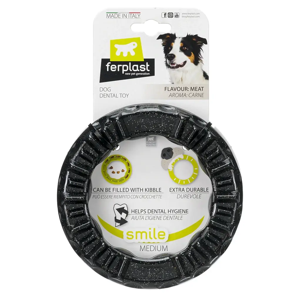 Игрушка для собак Ferplast Smile с кристаллами бикарбоната М 16х16х3,2 см Черный (86792017) - фото 3