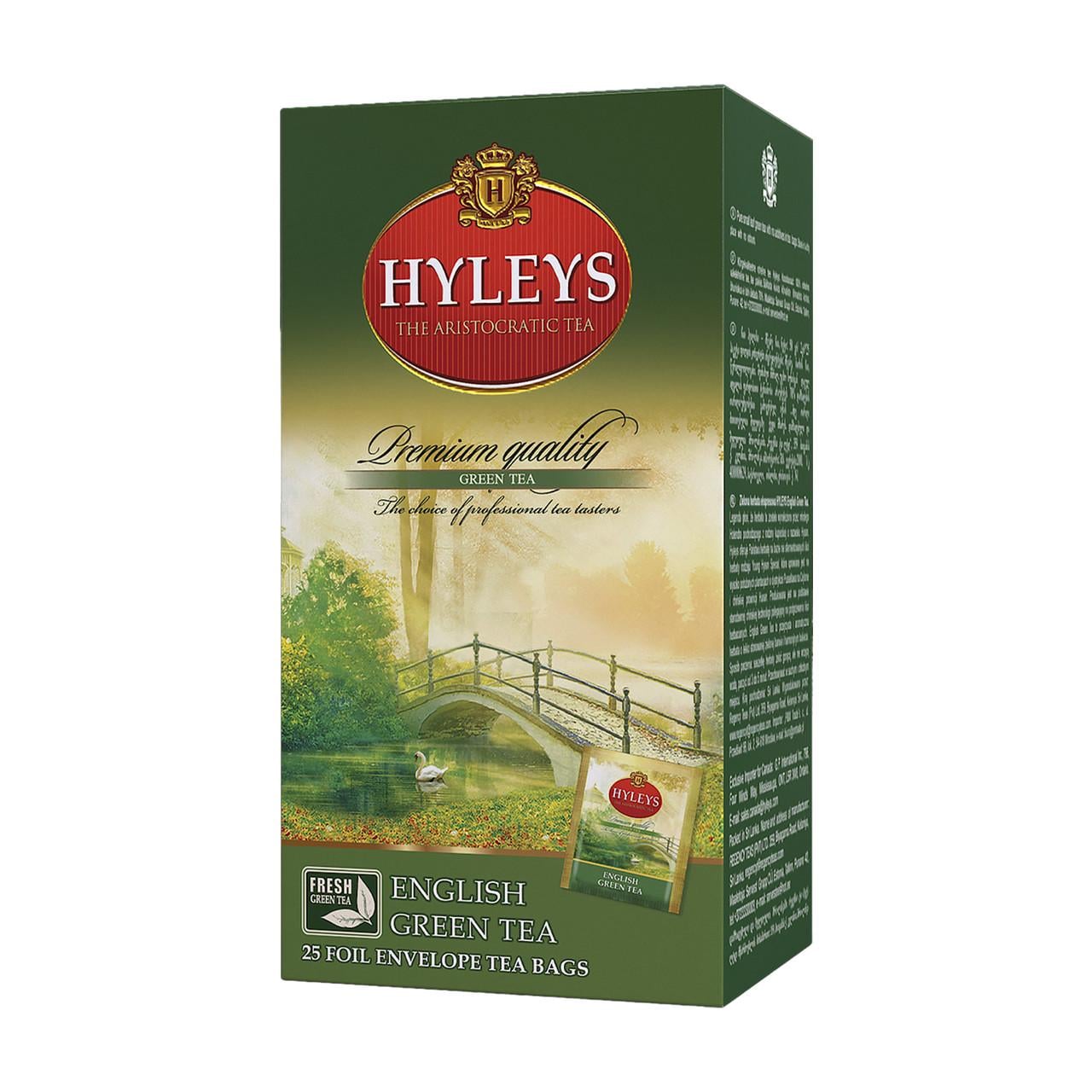 Чай Hyleys Английский зеленый пакетированный 25 фольгированных пакетов (4791045025993)