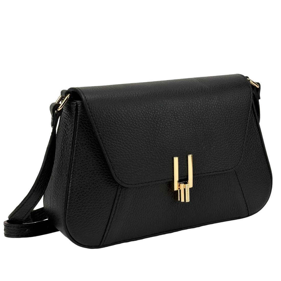 Жіноча сумка крос-боді Royal Bag F-IT-6644A шкіряна Чорний (7961)