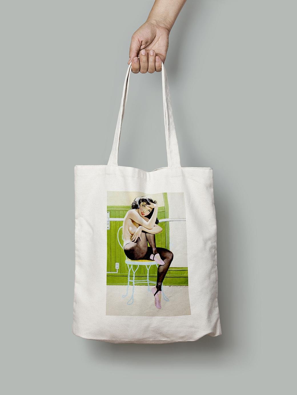 Эко-сумка Танцовщица ню на стуле шопер (pin_up1714001_Bag)