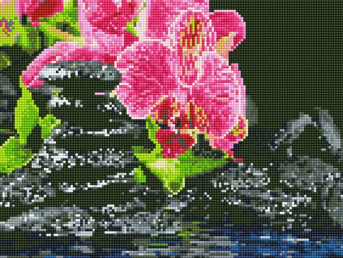 Алмазная мозаика Rainbow Art Орхидеи на камнях 30x40 см (EJ1227)