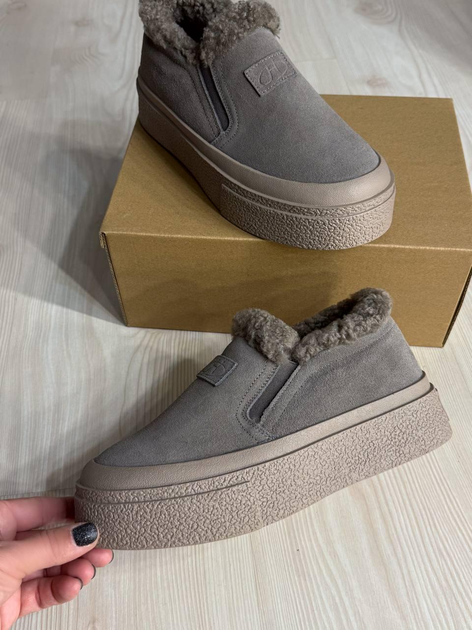 Черевики жіночі Hengji 660-6 замшеві кеди на хутрі р. 41 Бежевий (5796) - фото 9