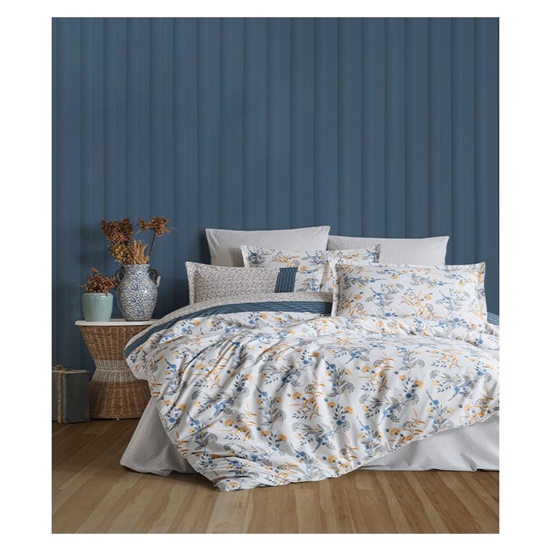 Комплект постельного белья Renovation of home Bade Белый/Синий Комплект постельного белья Renovation of home Bade Белый/Синий