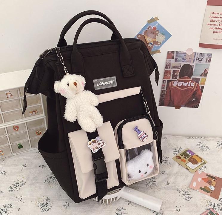 Шкільний рюкзак для дівчинки Education 5-11 класу зі значками Чорний (2702944986) - фото 1 Шкільний рюкзак для дівчинки Education 5-11 класу зі значками Чорний (2702944986) - фото 1