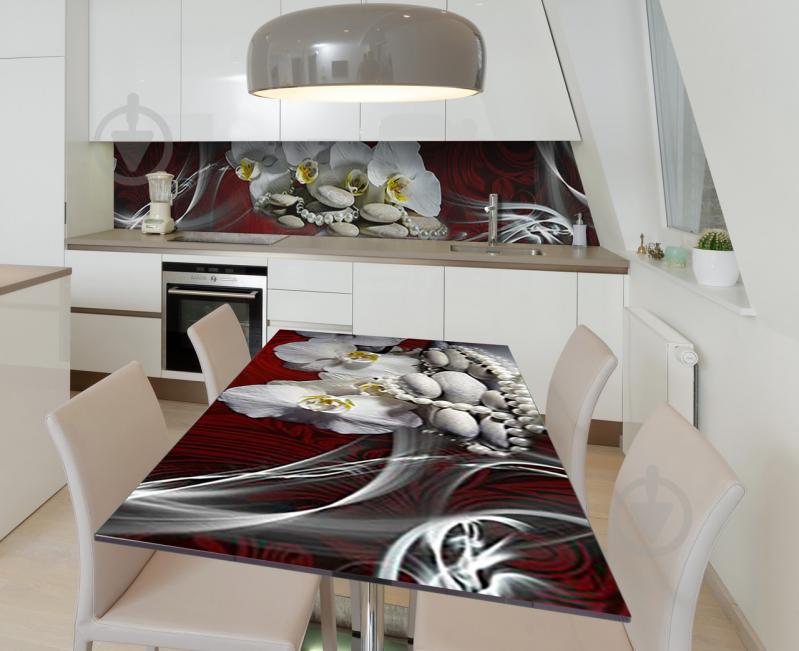 Наклейка 3Д виниловая на стол Zatarga «Жемчуг на багровом полотне» 600х1200 мм (Z184911st)