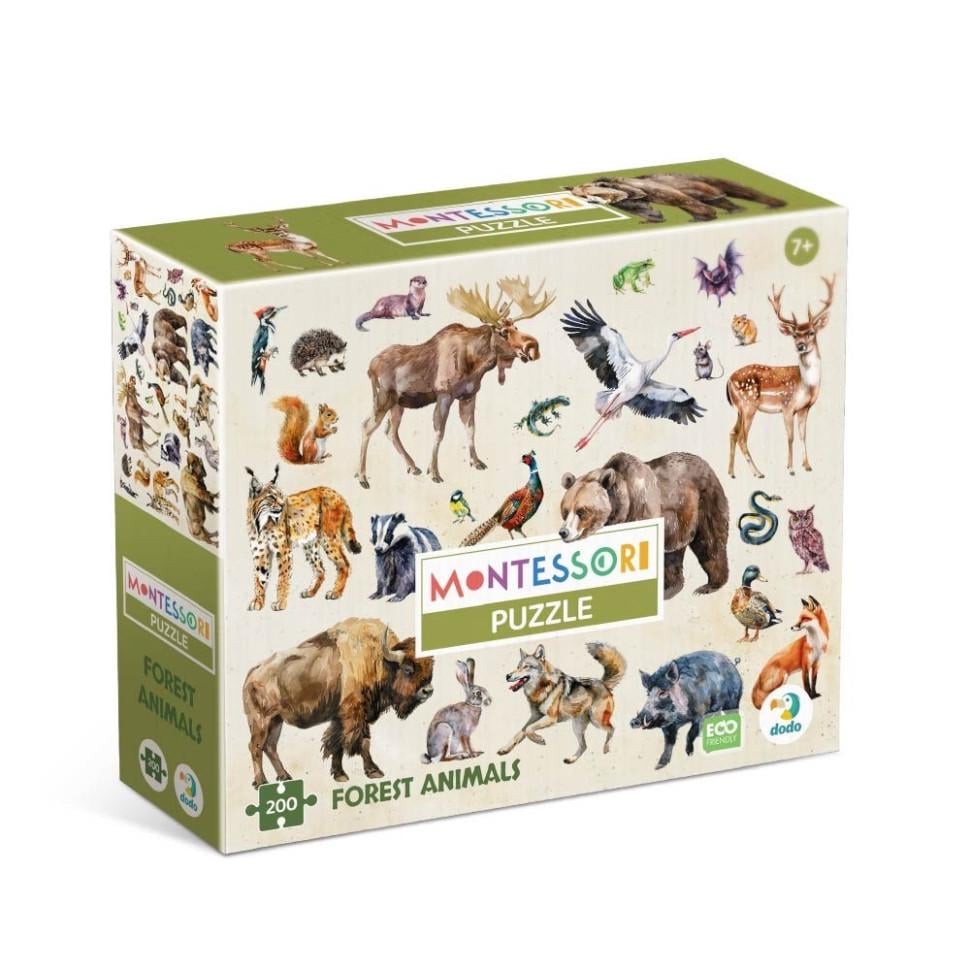 Пазл детский DoDo Toys Лесные животные 200 эл. Коричневый (IP-177-P-1236)