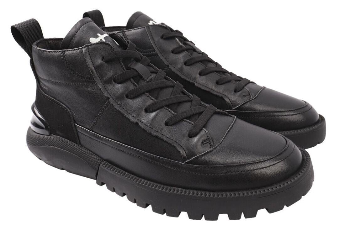 Ботинки мужские Arees из кожи на платформе на шнуровке р. 39 Черный (38-20DHC)
