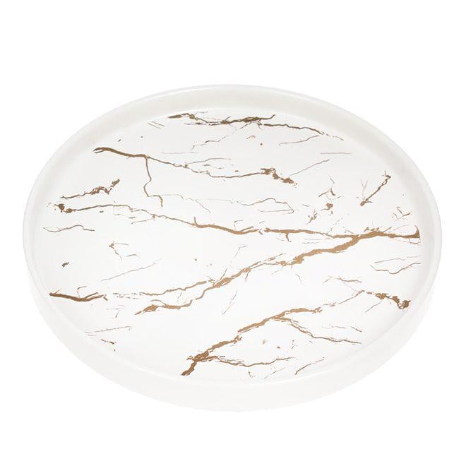 Блюдо порцелянове Flora Мармурова розкіш кругла 25 см Білий (33394) - фото 1 Блюдо порцелянове Flora Мармурова розкіш кругла 25 см Білий (33394) - фото 1