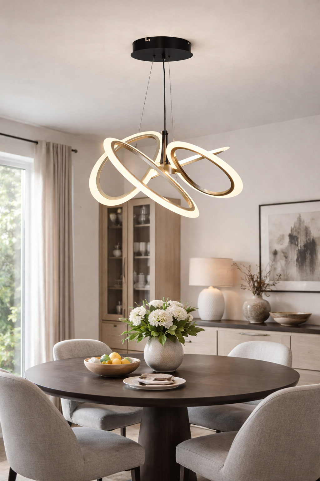Люстра Orvella Light LED 3 режима 64W (20327/4CF+BK)