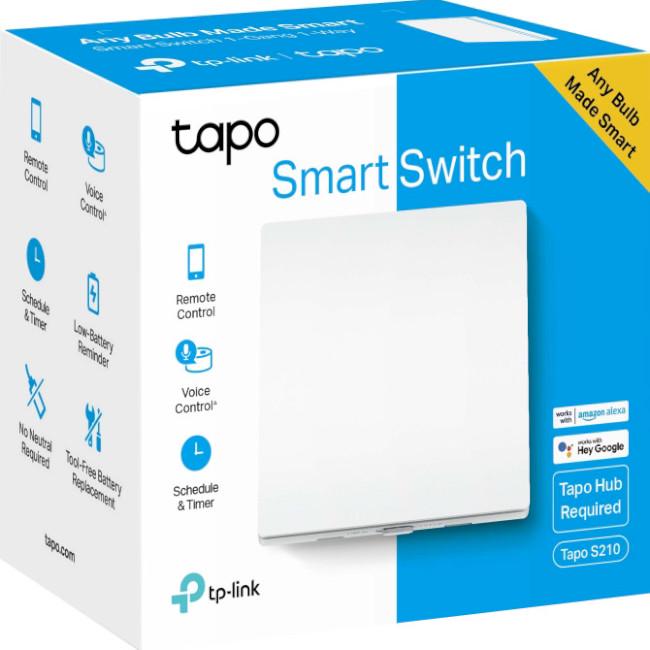 Вимикач світла розумний TP-Link Tapo S210 на 1 клавішу 2xAAA Білий (599554) - фото 3