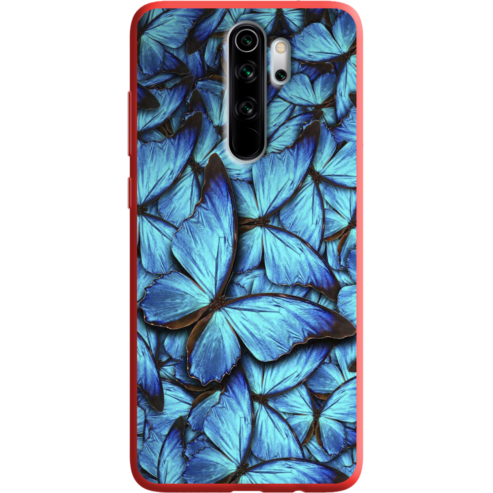 Чохол Boxface Xiaomi Redmi Note 8 Pro Лазурні Метелики Червоний силікон  (38222-up1550-38666)