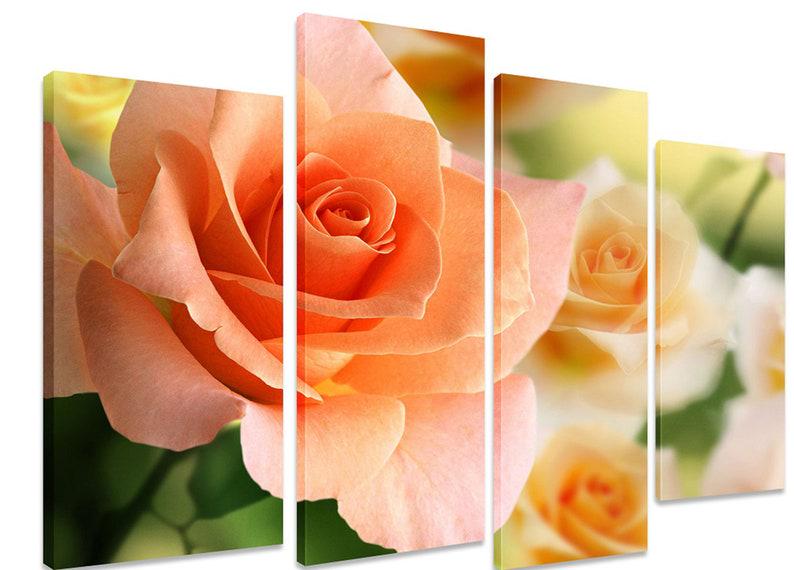 Модульна картина KIL Art Чайна троянда на холсті з чотирьох частин 89x56 см (M4_M_397)