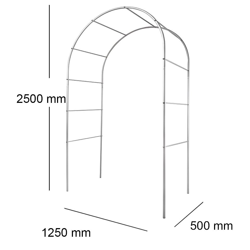 Опора для рослин арка садова 2500х1250х500 мм d 20 мм/d 12 мм (АС-D20/D12-2500*1250*500) - фото 2