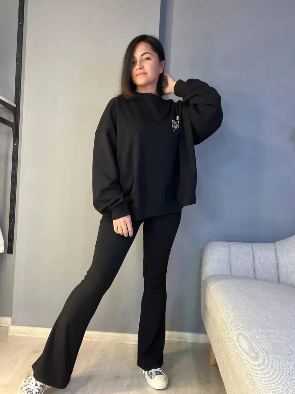 Лосини жіночі INCEBELLI 0185 кльош з високою талією S Чорний (1051) - фото 7 Лосини жіночі INCEBELLI 0185 кльош з високою талією S Чорний (1051) - фото 7