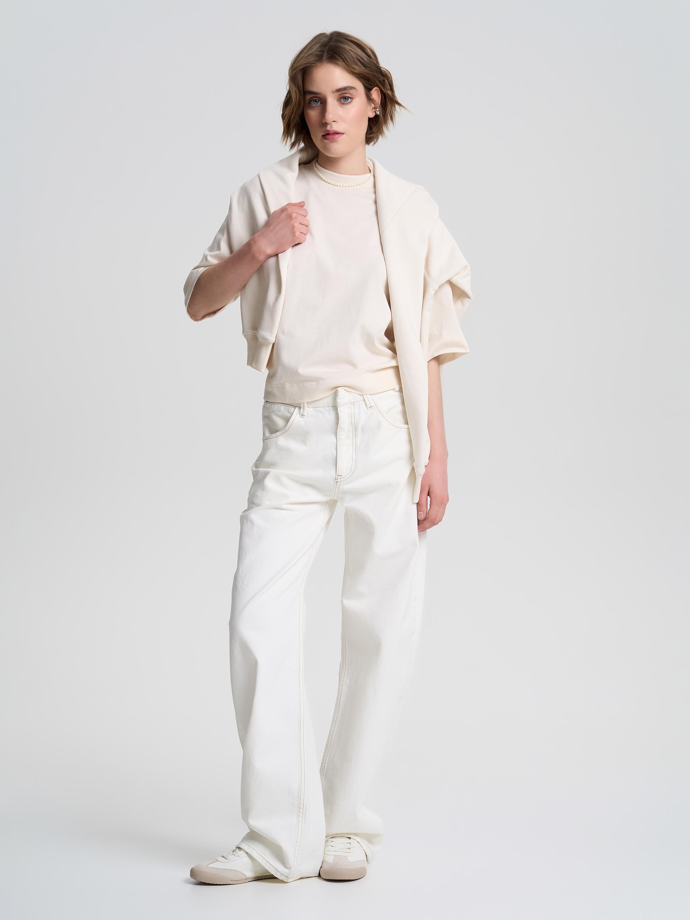 Футболка женская с удлиненным рукавом ROZA 240603 S Светло-бежевый (4824005717093) - фото 4 Футболка женская с удлиненным рукавом ROZA 240603 S Светло-бежевый (4824005717093) - фото 4