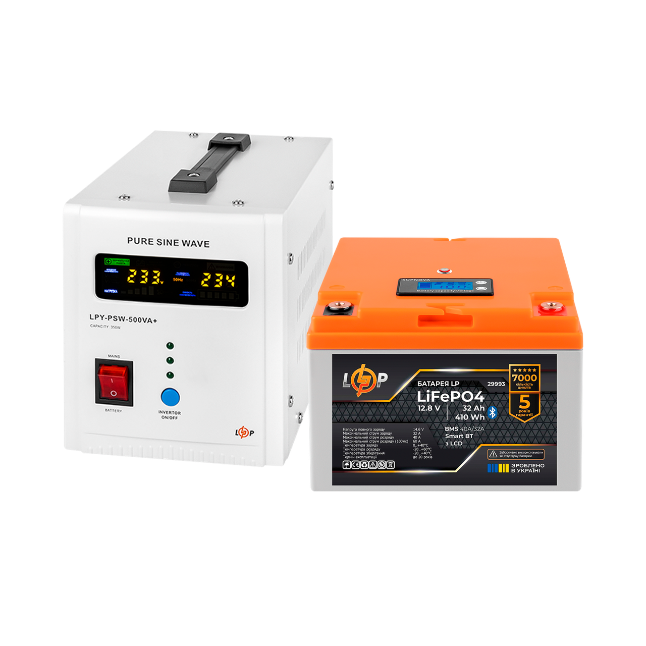 Комплект резервного питания LogicPower ИБП литиевая LiFePO4 батарея UPS В500 АКБ LiFePO4 410W