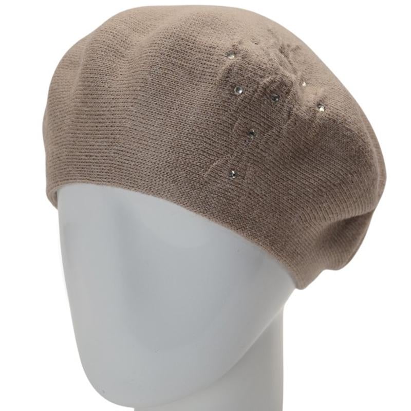 Берет женский Lirus ЛЕРА двойной тонкого вязания с узором one size Бежевый (282694) - фото 1