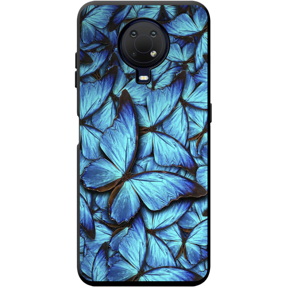Чехол BoxFace Nokia G20 лазурные бабочки Черный силикон (42373-up1550-42880)