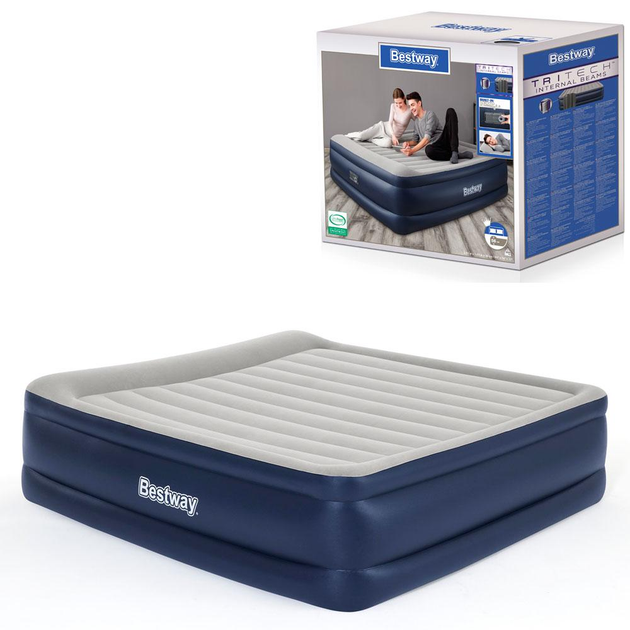 Кровать надувная Bestway со встроенным электронасосом двухместная 193x203x56 см (67692) Кровать надувная Bestway со встроенным электронасосом двухместная 193x203x56 см (67692)