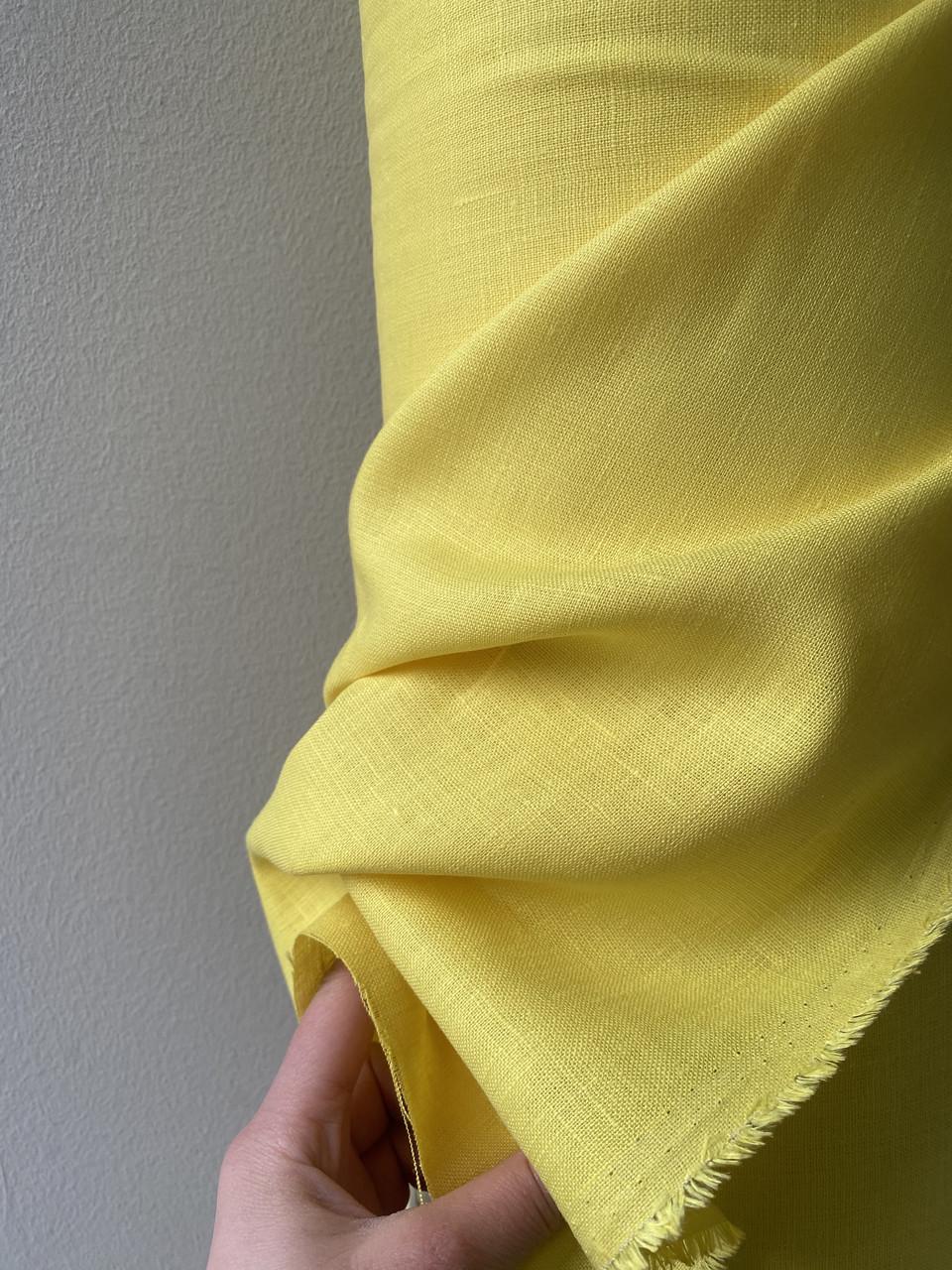 Тканина LINEN PLUS 100% льон 143 см 1490 Лимонний - фото 5 Тканина LINEN PLUS 100% льон 143 см 1490 Лимонний - фото 5