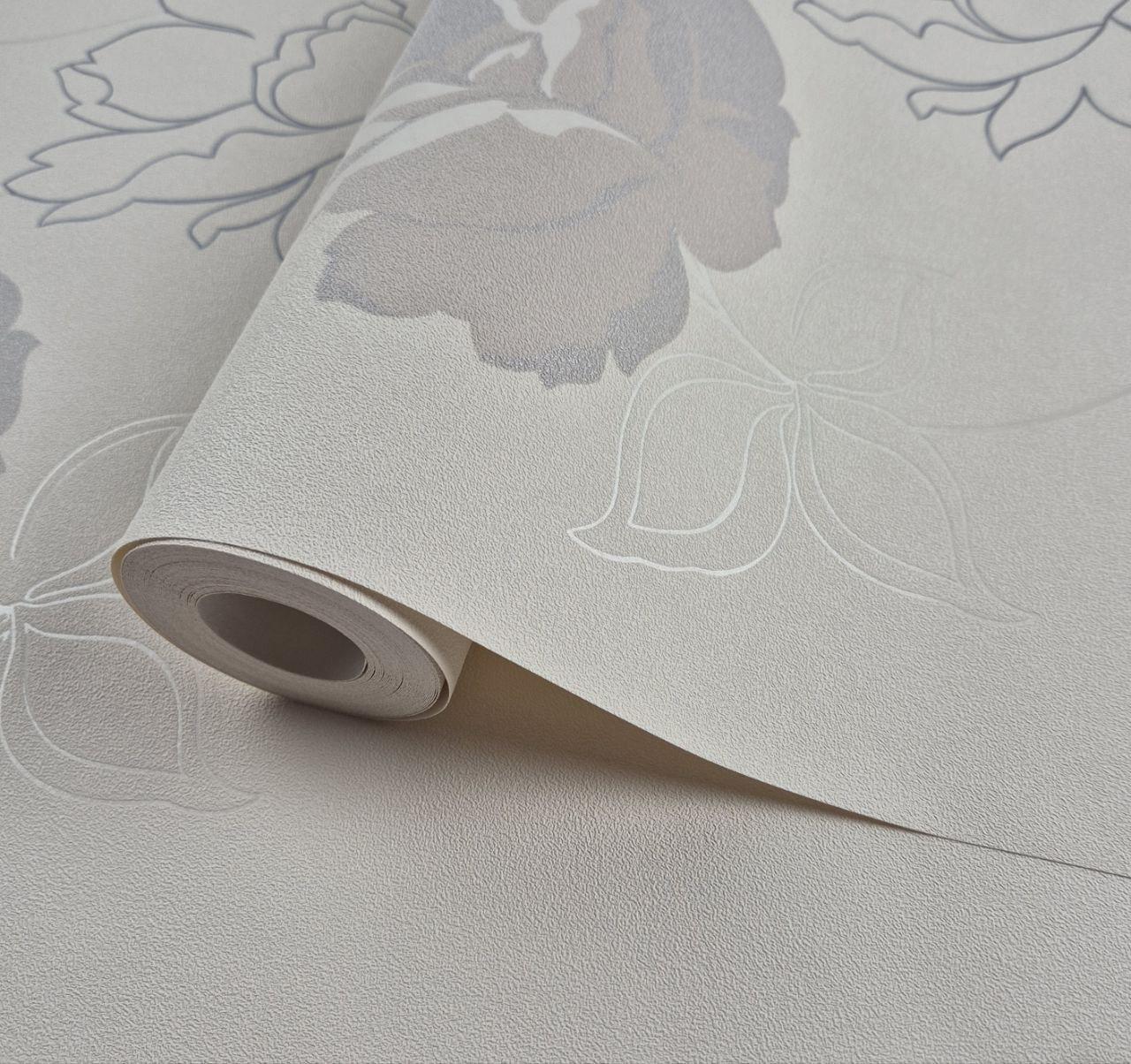 Обои виниловые на флизелине для спальни/гостиной/коридора Marburg 91637 0,53х10,05 м Молочный (2785922822)