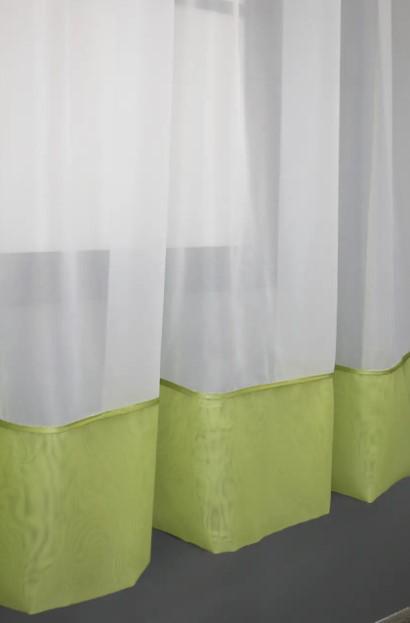 Тюль на кухню шифон 280х170 см Светло-оливковый/Белый (047к) - фото 2 Тюль на кухню шифон 280х170 см Светло-оливковый/Белый (047к) - фото 2