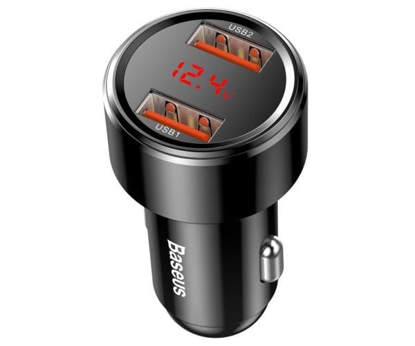 Пристрій автомобільний зарядний Baseus CCMLC20A-01 6A 2 USB Black
