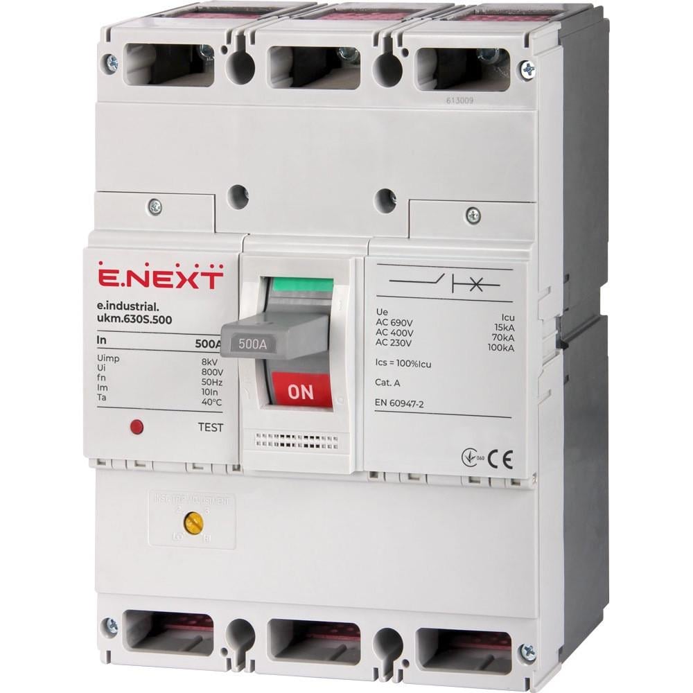 Автоматичний вимикач силовий E.NEXT 500 А 45kA 3 полюси e.industrial.ukm.630S.500 i0010028 (14699)