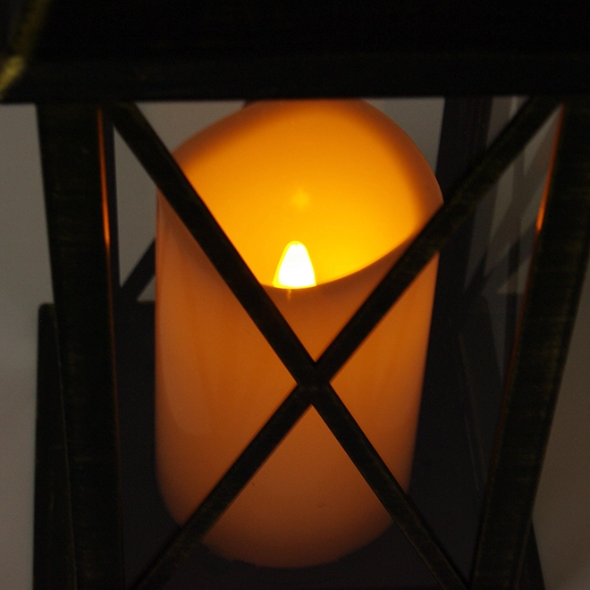 Свічник-ліхтар зі свічкою LED Чорно-золотий (OR-PL6023-2) - фото 3