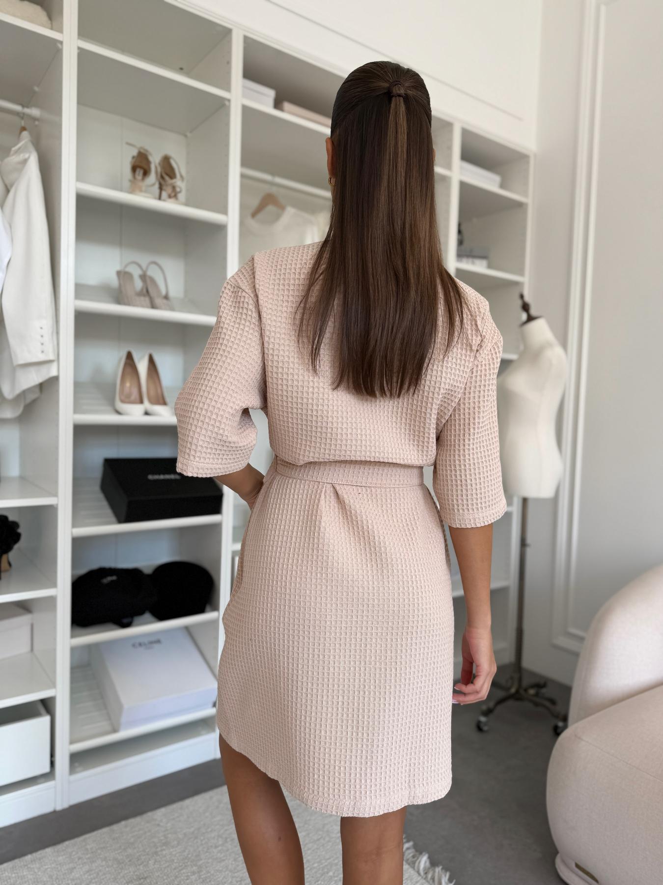 Халат женский COSY вафельный M Бежевый(115) - фото 2