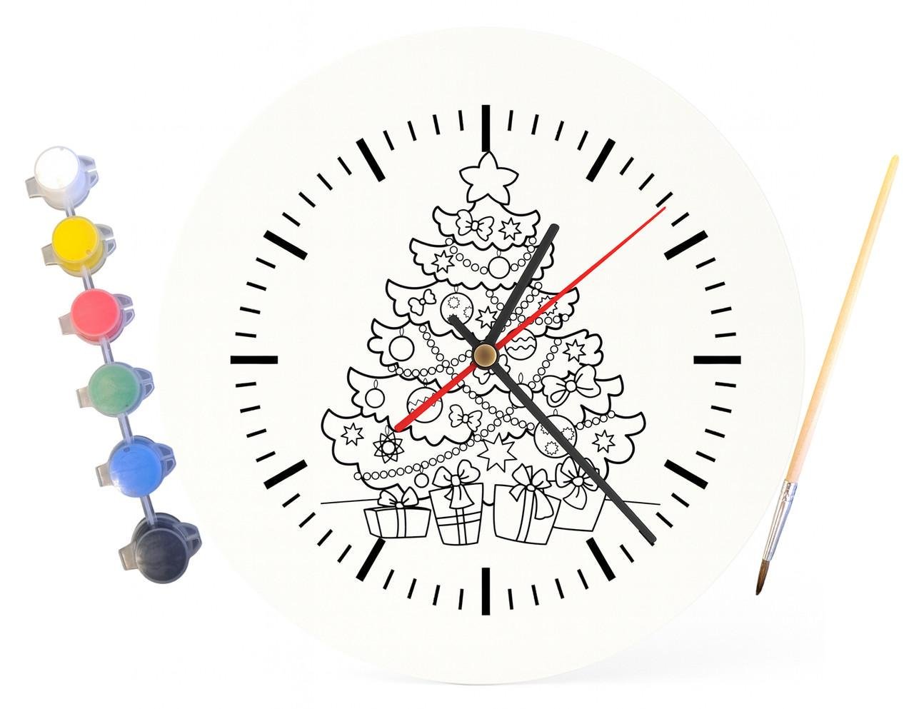 Детский набор для творчества часы раскраска Новогодняя елка 30 см (Г0064) - фото 4 Детский набор для творчества часы раскраска Новогодняя елка 30 см (Г0064) - фото 4