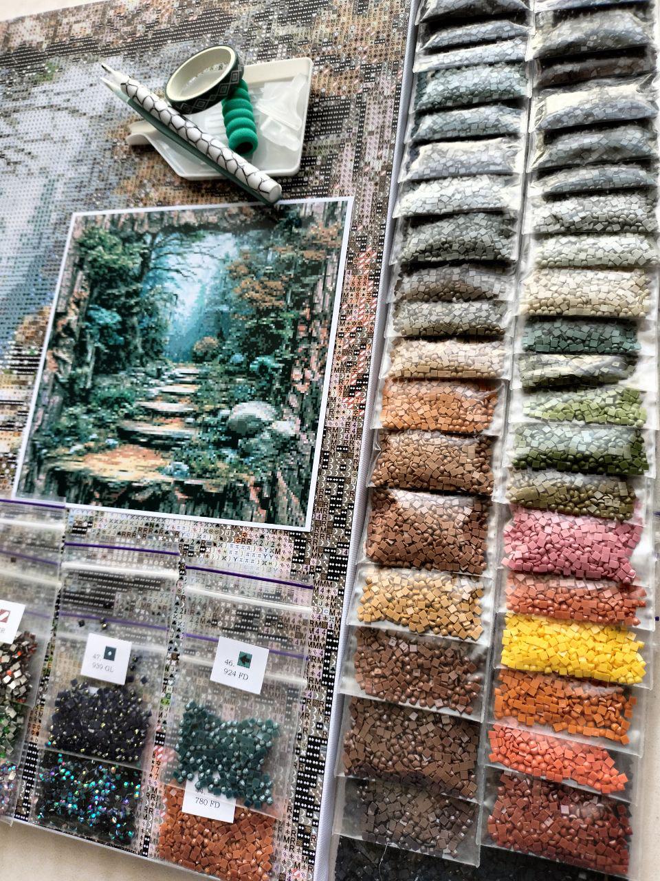 Алмазная мозаика АлМазка Тропинка в лес квадратные алмазы на подрамнике 40x40 см (АлМ-283) - фото 4 Алмазная мозаика АлМазка Тропинка в лес квадратные алмазы на подрамнике 40x40 см (АлМ-283) - фото 4