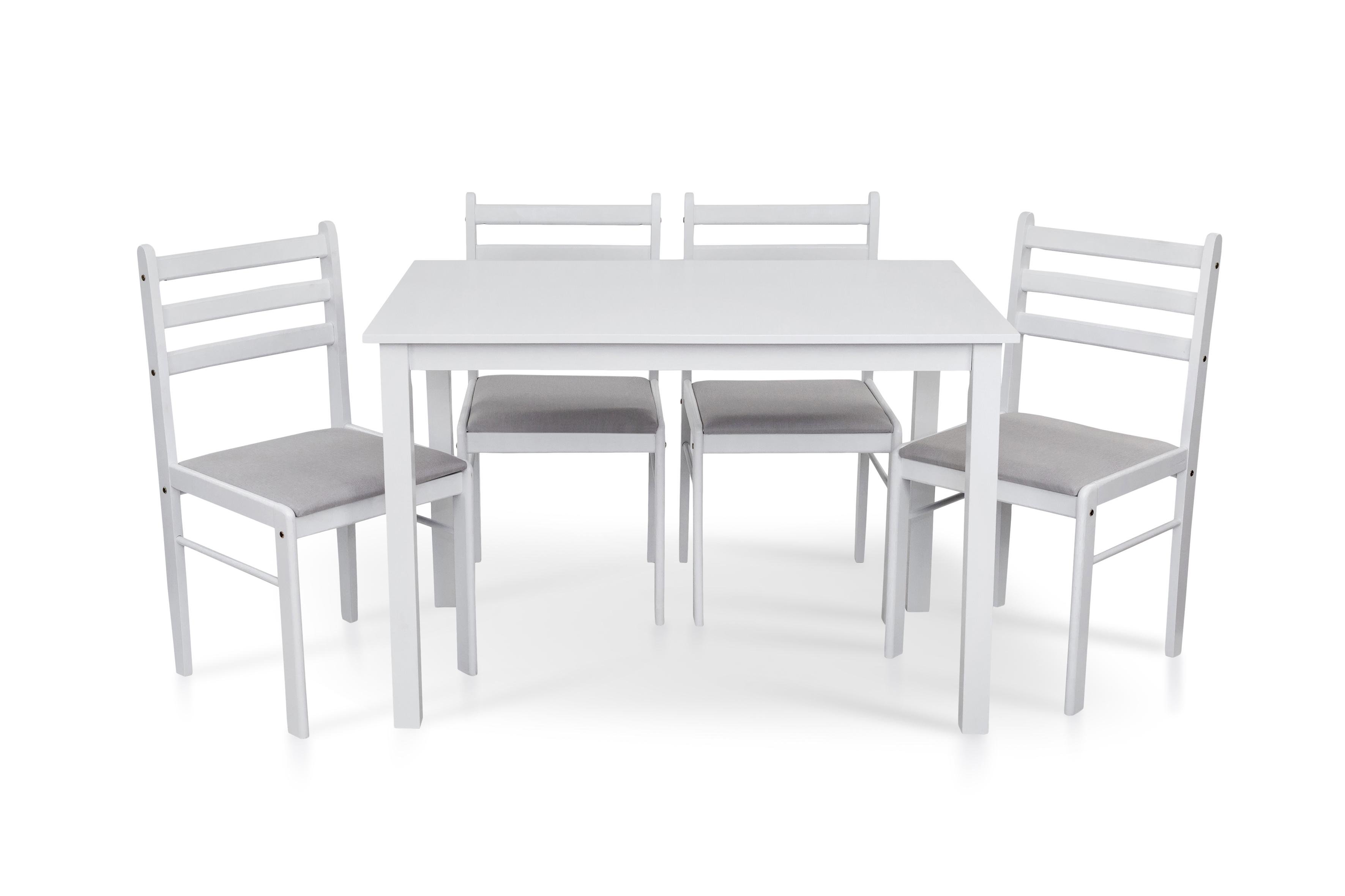 Комплект кухонный JERSIE стол и 4 стулья Белый - фото 6