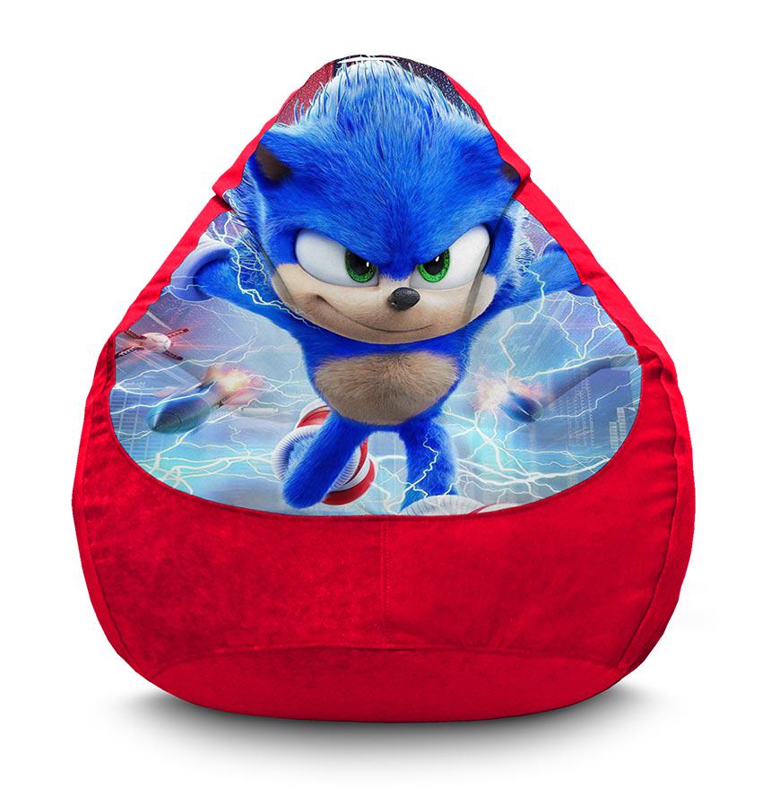 Кресло-мешок iPuff Sonic the Hedgehog Popular movie флок XL 80x110 см Красный (113706)