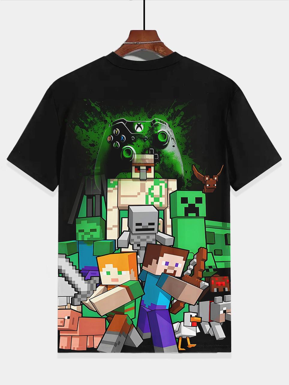 Футболка детская Minecraft и геймпад Xbox 122-128 см Черный (27829576)