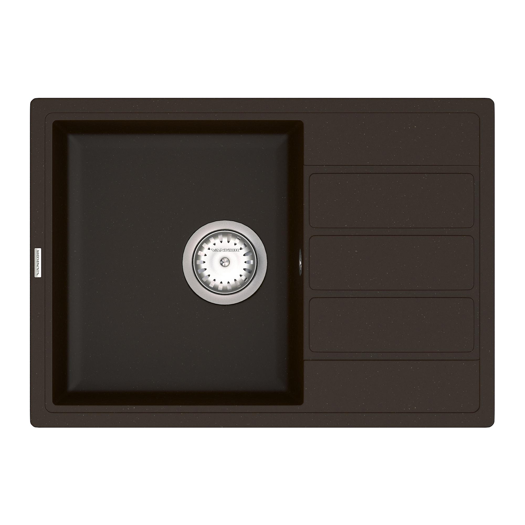 Мойка для кухни Vankor Easy EMP 02.62 + сифон Chocolate (74827)