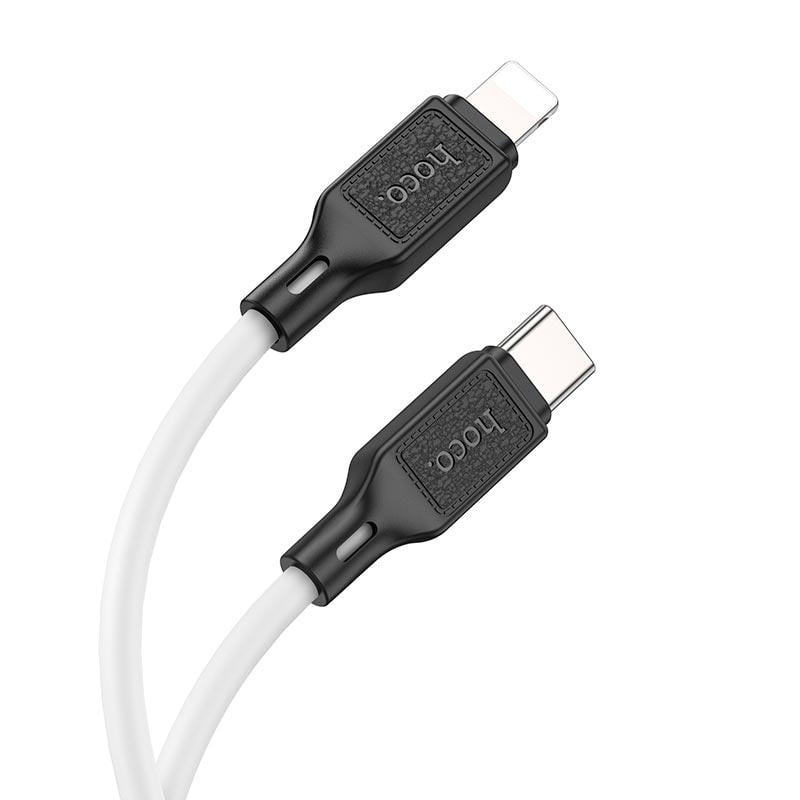 Кабель Hoco X90 Type-C to Lightning cool Silicone PD Charging Data cable 1 м 20W 3A White (11315066) - фото 4