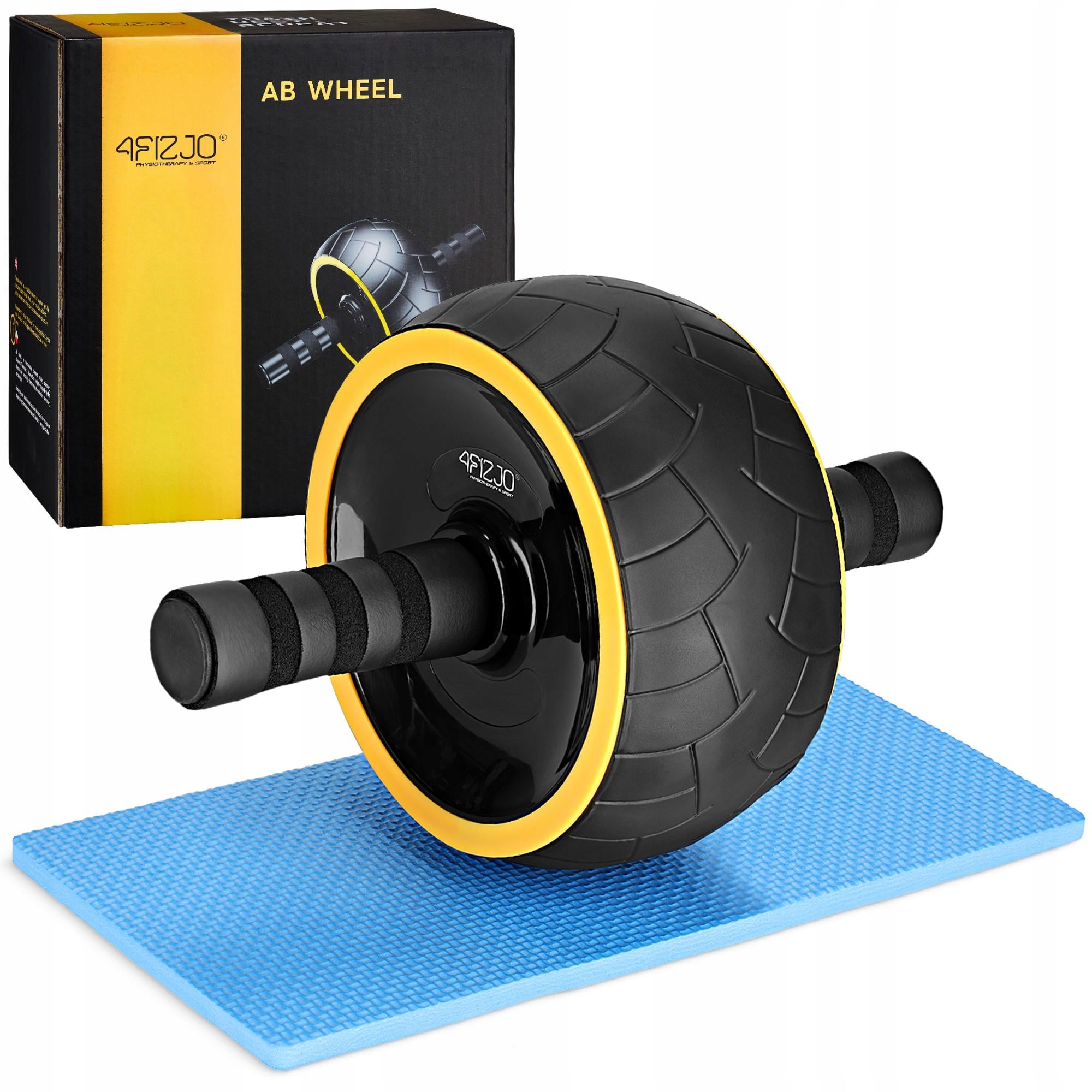 Ролик для преса 4FIZJO Ab Wheel XL Black/Yellow (P-5907739314444)
