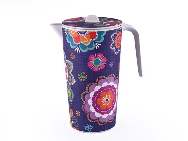 Кувшин для напитков Fissman Purpur 12x22 см 1700 мл с крышкой из бамбукового волокна (AY-8874.JG)