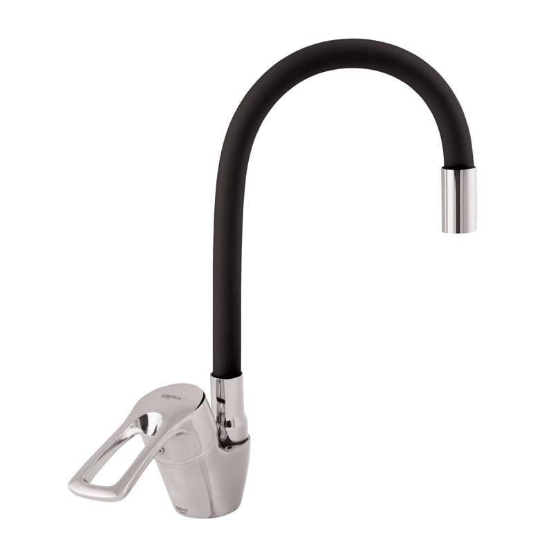 Смеситель для кухни Zerix YUB 181 с гибким изливом Черный (ZX0438)