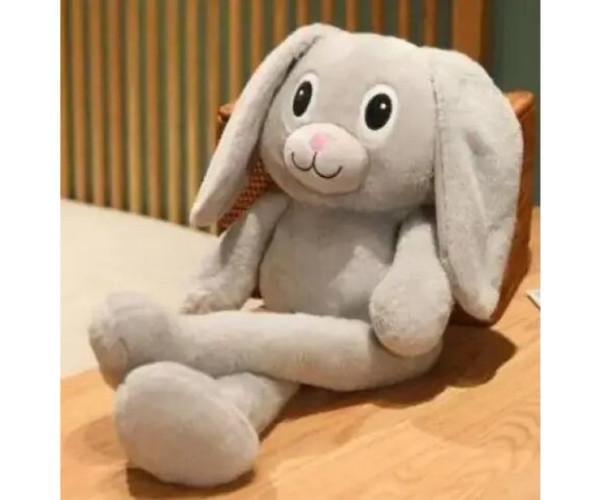 М'яка іграшка подушка Заєць-Тянучка рухомі вушка 80 см Сірий (ftlx-1031) - фото 3 М'яка іграшка подушка Заєць-Тянучка рухомі вушка 80 см Сірий (ftlx-1031) - фото 3