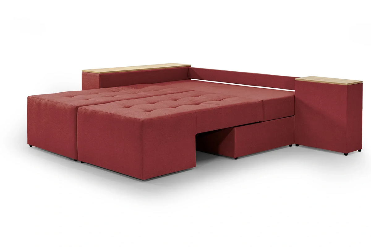 Диван угловой Домино 245х160 см Бордовый/Сонома (29557832) - фото 6