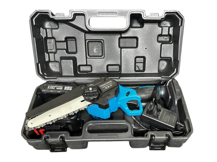 Пила акумуляторна міні GRANT 24V з автомастилом 2 акумулятори 2 ланцюги шина 150 мм (25880850) - фото 6