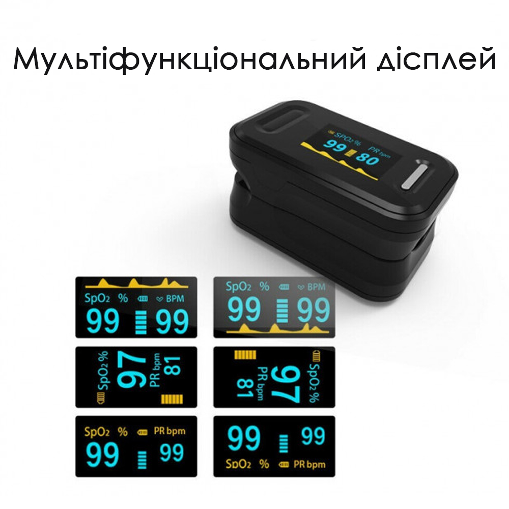 Пульсоксиметр FU-YK81С для вимірювання пульсу та рівня кисню в крові (1160) - фото 2