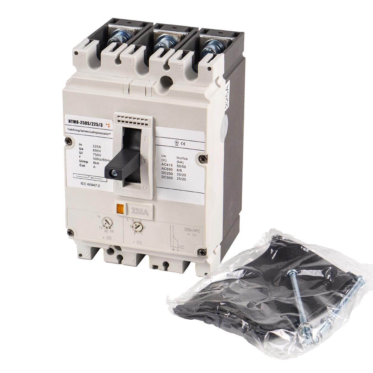 Автоматичний вимикач шафовий розчеплювач напруги TESLA NTM8 250S 225 3р 225A (31)