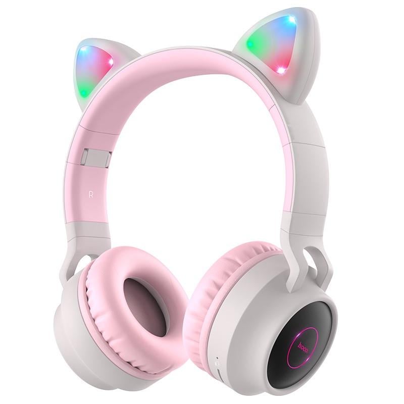 Наушники беспроводные Hoco W27 Cat Ear Ws headphones с кошачьими ушками Серый (1791557345)